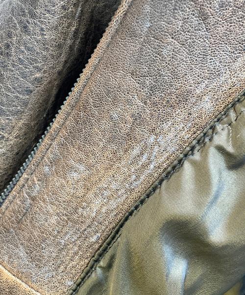 RENO（レノ）RENO (レノ) レザーブルゾン ブラウン サイズ:Lの古着・服飾アイテム