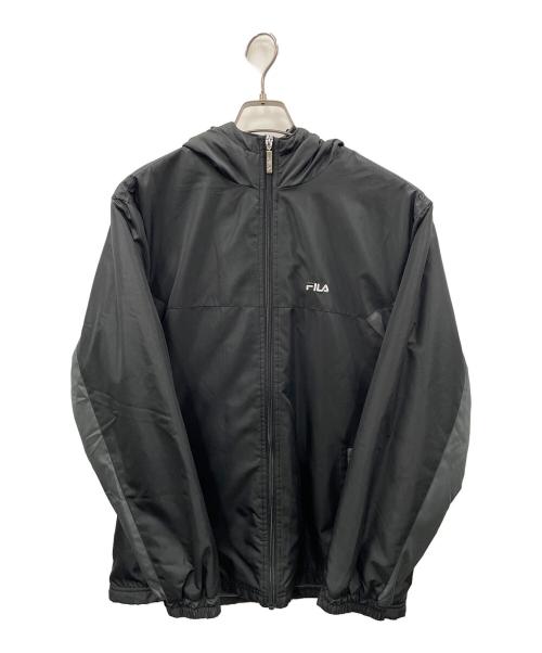 FILA（フィラ）FILA (フィラ) セットアップ ウォームアップスーツ 裏起毛 ブラック×グレー サイズ:Lの古着・服飾アイテム