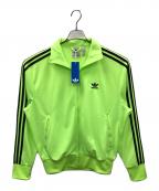 adidasアディダス）の古着「トラックジャケット アディカラー クラシックス ファイヤーバード トラックトップ」｜蛍光イエロー×ブラック