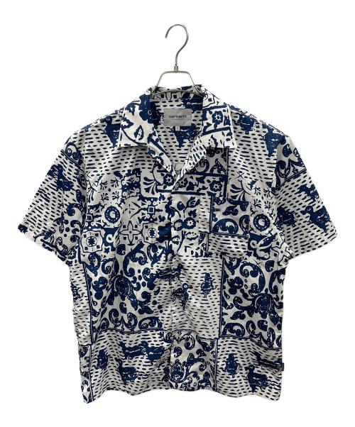 CarHartt（カーハート）CarHartt (カーハート) 半袖シャツ S/S Vestige Shirt（ショートスリーブ ヴェスティッジ シャツ） ブルー×ホワイト サイズ:Sの古着・服飾アイテム