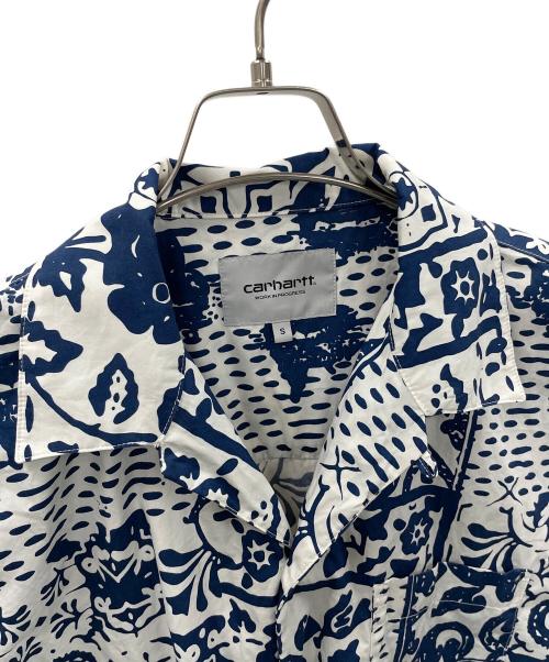 CarHartt（カーハート）CarHartt (カーハート) 半袖シャツ S/S Vestige Shirt（ショートスリーブ ヴェスティッジ シャツ） ブルー×ホワイト サイズ:Sの古着・服飾アイテム