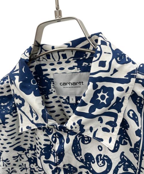 CarHartt（カーハート）CarHartt (カーハート) 半袖シャツ S/S Vestige Shirt（ショートスリーブ ヴェスティッジ シャツ） ブルー×ホワイト サイズ:Sの古着・服飾アイテム