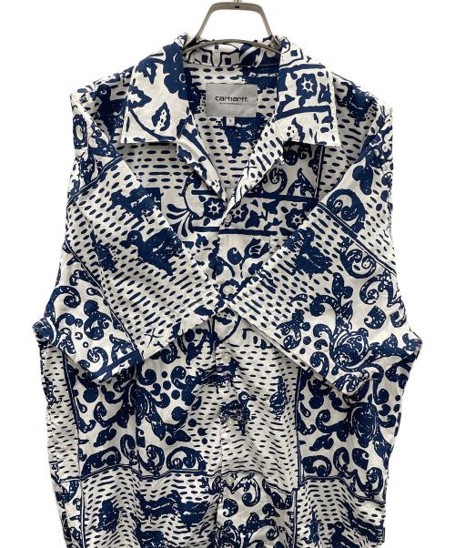 CarHartt（カーハート）CarHartt (カーハート) 半袖シャツ S/S Vestige Shirt（ショートスリーブ ヴェスティッジ シャツ） ブルー×ホワイト サイズ:Sの古着・服飾アイテム