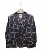 SHAREEFシャリーフ）の古着「カーディガン GIRAFFE PATTERN FRONT DOT（ジラフ パターン フロント ドット）」｜ラベンダー