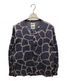 SHAREEF（シャリーフ）の古着「カーディガン GIRAFFE PATTERN FRONT DOT（ジラフ パターン フロント ドット）」｜ラベンダー