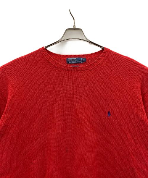 POLO RALPH LAUREN（ポロ・ラルフローレン）POLO RALPH LAUREN (ポロ・ラルフローレン) ニット レッド サイズ:XLの古着・服飾アイテム