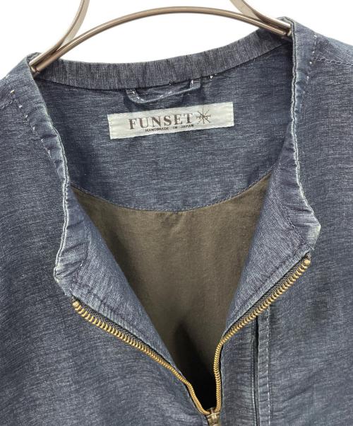 FUNSET OF ART（ファンセットオブアート）FUNSET OF ART (ファンセットオブアート) ノーカラーデニムジャケット ネイビー サイズ:Mの古着・服飾アイテム