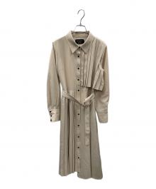UNITED TOKYO（ユナイテッドトーキョー）の古着「アシメプリーツシャツワンピース」｜ベージュ