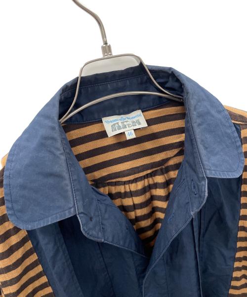 Vivienne Westwood man（ヴィヴィアン ウェストウッド マン）Vivienne Westwood man (ヴィヴィアン ウェストウッド マン) 長袖シャツ ネイビー×カーキ サイズ:46の古着・服飾アイテム