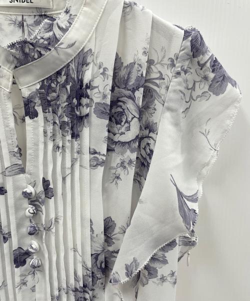 Snidel（スナイデル）Snidel (スナイデル) プリーツプリントワンピース ホワイト×パープル サイズ:1の古着・服飾アイテム