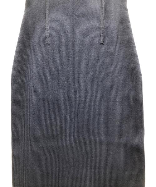 Snidel（スナイデル）Snidel (スナイデル) ノースリーブ ボウタイドッキングニットワンピース ネイビー×ブルー サイズ:Fの古着・服飾アイテム