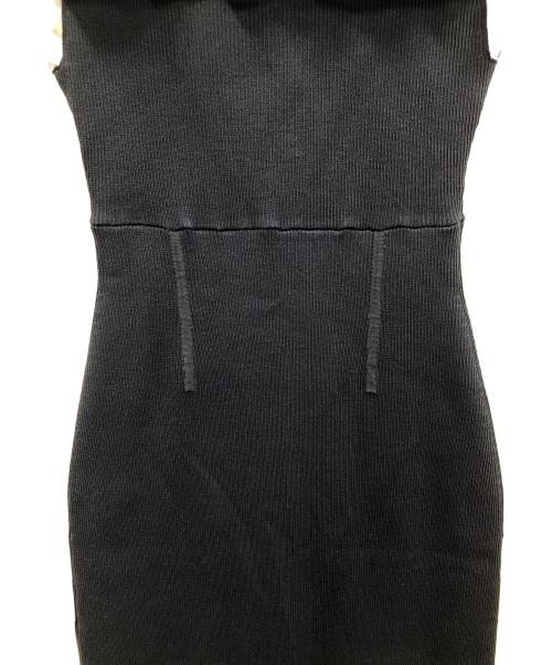 Snidel（スナイデル）Snidel (スナイデル) ノースリーブ ボウタイドッキングニットワンピース ネイビー×ブルー サイズ:Fの古着・服飾アイテム
