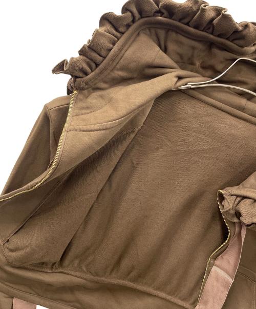 Snidel（スナイデル）Snidel (スナイデル) フリルカットパーカー ブラウン サイズ:Fの古着・服飾アイテム