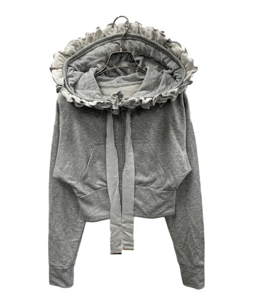 Snidel（スナイデル）Snidel (スナイデル) フリルカットパーカー グレー サイズ:Fの古着・服飾アイテム
