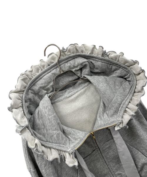 Snidel（スナイデル）Snidel (スナイデル) フリルカットパーカー グレー サイズ:Fの古着・服飾アイテム