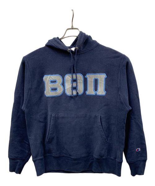 Champion REVERSE WEAVE（チャンピオン リバース ウィーブ）Champion REVERSE WEAVE (チャンピオン リバース ウィーブ) プルオーバーパーカー ネイビー サイズ:Ｍの古着・服飾アイテム