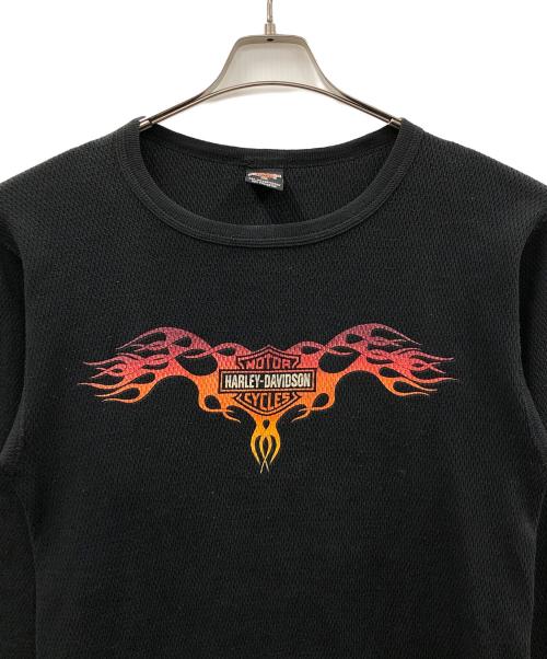 HARLEY-DAVIDSON（ハーレーダビッドソン）HARLEY-DAVIDSON (ハーレーダビッドソン) サーマルカットソー ブラック サイズ:XXLの古着・服飾アイテム
