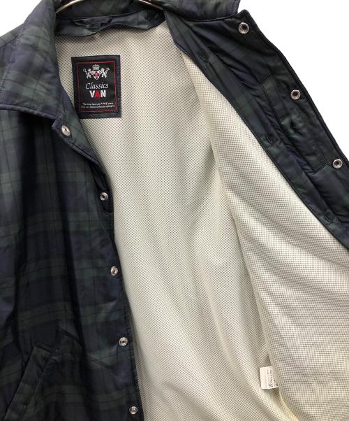 VAN（ヴァン）VAN (ヴァン) コーチジャケット グリーン×ネイビー サイズ:Mの古着・服飾アイテム
