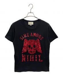 GUCCI（グッチ）の古着「Tシャツ SINE A MORE NIHIL（シネ アモーレ ニヒル）」｜ブラック