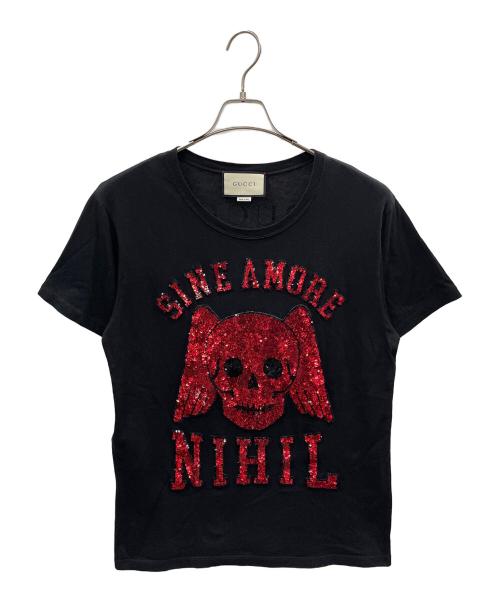 GUCCI（グッチ）GUCCI (グッチ) Tシャツ SINE A MORE NIHIL（シネ アモーレ ニヒル） ブラック サイズ:Mの古着・服飾アイテム