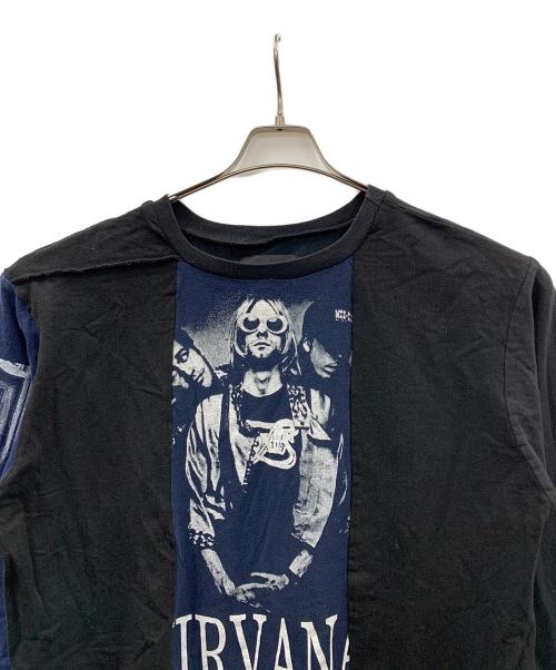 WEYEP（ウィエップ）WEYEP (ウィエップ) ロングスリーブカットソー Front And Right Sleeve Rocktee（フロント アンド ライト スリーブ ロックティー） ブラック サイズ:Lの古着・服飾アイテム