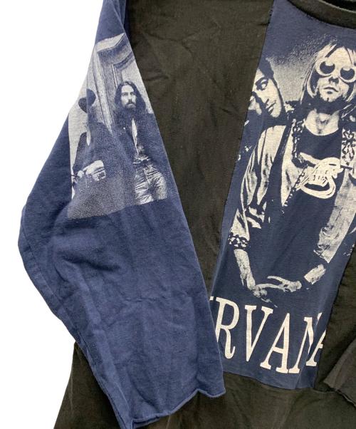 WEYEP（ウィエップ）WEYEP (ウィエップ) ロングスリーブカットソー Front And Right Sleeve Rocktee（フロント アンド ライト スリーブ ロックティー） ブラック サイズ:Lの古着・服飾アイテム