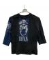 WEYEP（ウィエップ）の古着「ロングスリーブカットソー Front And Right Sleeve Rocktee（フロント アンド ライト スリーブ ロックティー）」｜ブラック