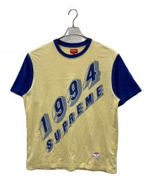 SUPREME（シュプリーム）の古着「Tシャツ 20SS Bevel Text Ringer Tee（ベベル テキスト リンガー ティー）」｜ブルー×クリーム