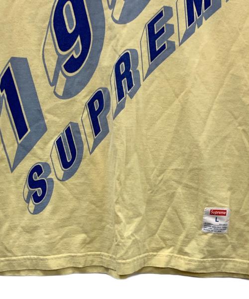 SUPREME（シュプリーム）Supreme (シュプリーム) Tシャツ 20SS Bevel Text Ringer Tee（ベベル テキスト リンガー ティー） ブルー×クリーム サイズ:Lの古着・服飾アイテム