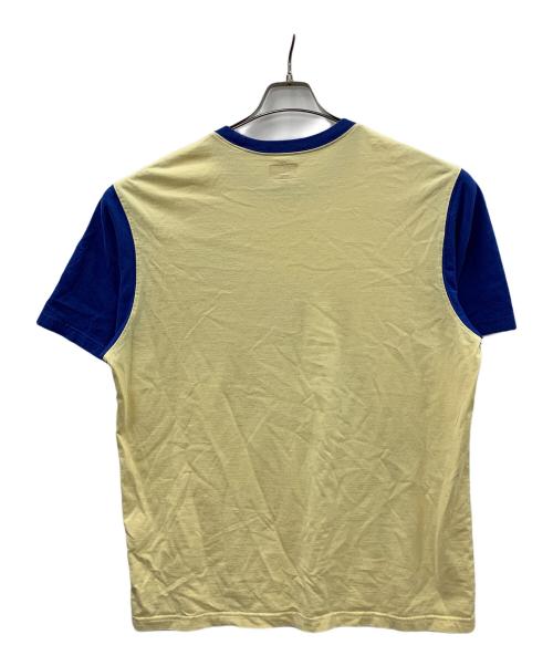 SUPREME（シュプリーム）Supreme (シュプリーム) Tシャツ 20SS Bevel Text Ringer Tee（ベベル テキスト リンガー ティー） ブルー×クリーム サイズ:Lの古着・服飾アイテム