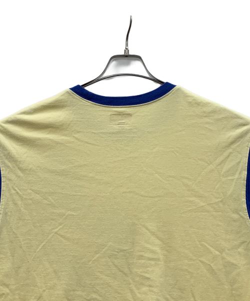 SUPREME（シュプリーム）Supreme (シュプリーム) Tシャツ 20SS Bevel Text Ringer Tee（ベベル テキスト リンガー ティー） ブルー×クリーム サイズ:Lの古着・服飾アイテム