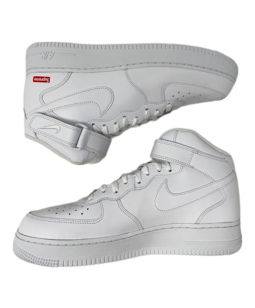 NIKE（ナイキ）NIKE (ナイキ) SUPREME (シュプリーム) スニーカー AIR FORCE 1 MID（エアフォース1 ミッド） ホワイト サイズ:28.5cmの古着・服飾アイテム
