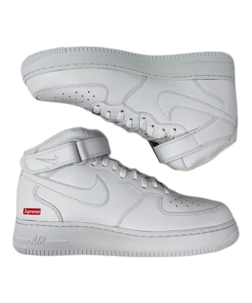 NIKE（ナイキ）NIKE (ナイキ) SUPREME (シュプリーム) スニーカー AIR FORCE 1 MID（エアフォース1 ミッド） ホワイト サイズ:28.5cmの古着・服飾アイテム