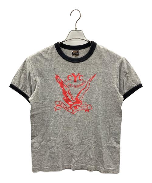 THE REAL McCOY'S（ザ・リアルマッコイズ）THE REAL McCOY'S (ザ・リアルマッコイズ) リンガーTシャツ グレー サイズ:42の古着・服飾アイテム