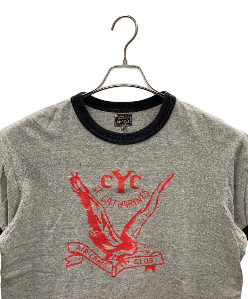 THE REAL McCOY'S（ザ・リアルマッコイズ）THE REAL McCOY'S (ザ・リアルマッコイズ) リンガーTシャツ グレー サイズ:42の古着・服飾アイテム