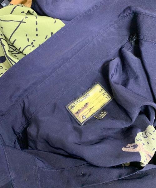 FIRST DOWN（ファーストダウン）FIRST DOWN (ファーストダウン) アロハシャツ ネイビー×グリーン サイズ:L/Gの古着・服飾アイテム