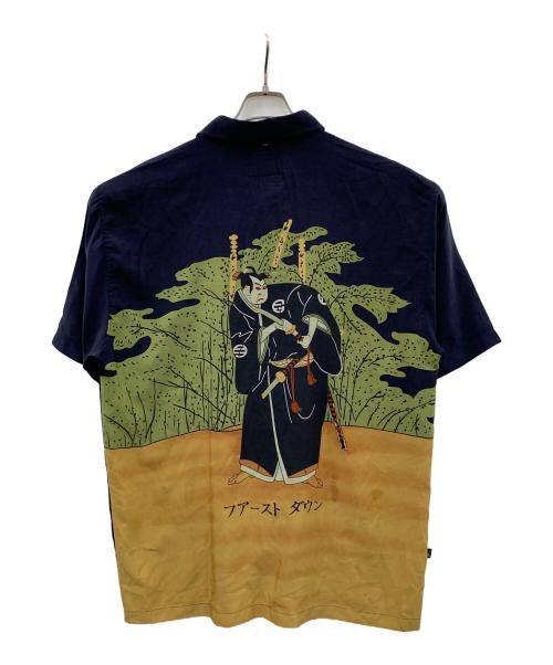 FIRST DOWN（ファーストダウン）FIRST DOWN (ファーストダウン) アロハシャツ ネイビー×グリーン サイズ:L/Gの古着・服飾アイテム