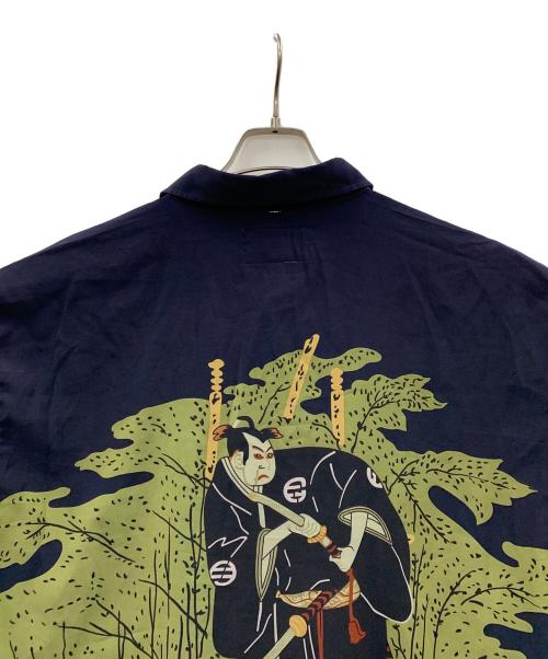 FIRST DOWN（ファーストダウン）FIRST DOWN (ファーストダウン) アロハシャツ ネイビー×グリーン サイズ:L/Gの古着・服飾アイテム