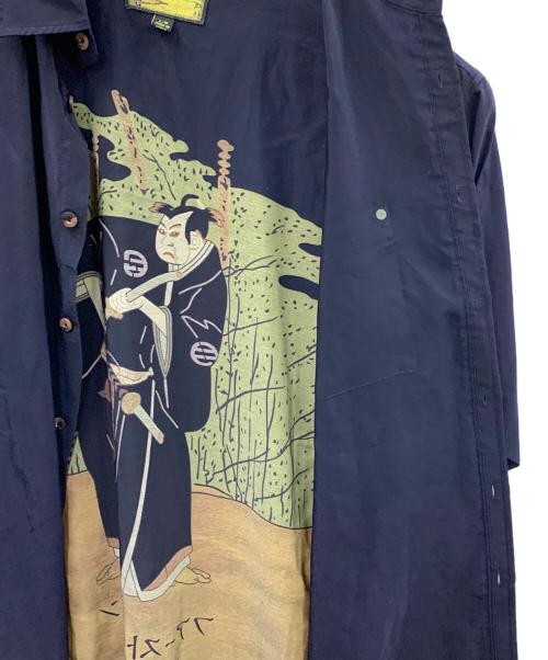 FIRST DOWN（ファーストダウン）FIRST DOWN (ファーストダウン) アロハシャツ ネイビー×グリーン サイズ:L/Gの古着・服飾アイテム