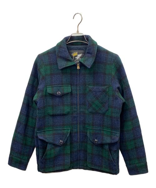 FAT（エフエーティー）FAT (エフエーティー) ウールジャケット HAWKER（ホーカー） ネイビー×グリーン サイズ:TITCHの古着・服飾アイテム