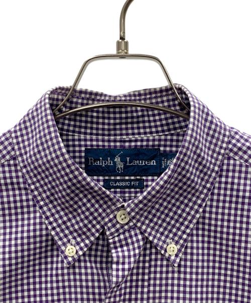 RALPH LAUREN（ラルフローレン）RALPH LAUREN (ラルフローレン) ボタンダウンシャツ パープル×ホワイト サイズ:Lの古着・服飾アイテム