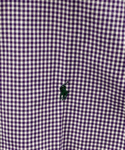 RALPH LAUREN（ラルフローレン）RALPH LAUREN (ラルフローレン) ボタンダウンシャツ パープル×ホワイト サイズ:Lの古着・服飾アイテム