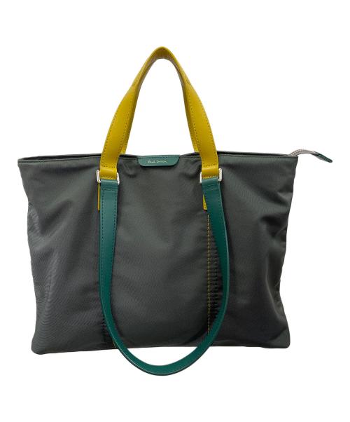 PAUL SMITH（ポールスミス）PAUL SMITH (ポールスミス) 2wayトートバッグ ショルダーバッグ グリーン×イエロー サイズ:実寸サイズにてご確認下さい。の古着・服飾アイテム