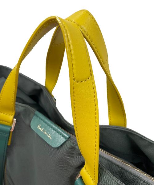 PAUL SMITH（ポールスミス）PAUL SMITH (ポールスミス) 2wayトートバッグ ショルダーバッグ グリーン×イエロー サイズ:実寸サイズにてご確認下さい。の古着・服飾アイテム