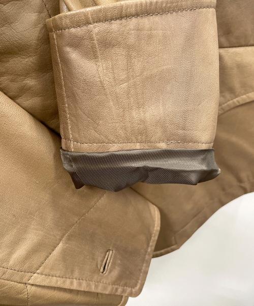 BARRAGE（バラージュ）BARRAGE (バラージュ) レザージャケット ベージュ サイズ:Mの古着・服飾アイテム