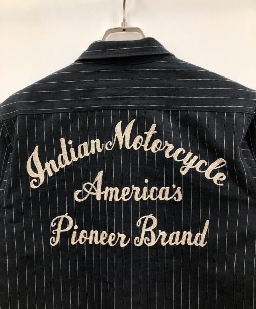 INDIAN MOTORCYCLE（インディアンモーターサイクル）INDIAN MOTORCYCLE (インディアンモーターサイクル) 長袖ワークシャツ ブラック サイズ:Mの古着・服飾アイテム
