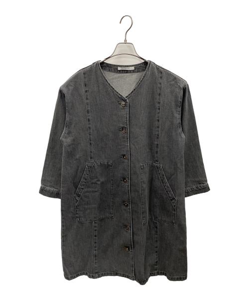Sun Valley（サンバレー）Sun Valley (サンバレー) コットン甘織デニムノーカラーコート インディゴ サイズ:Mの古着・服飾アイテム