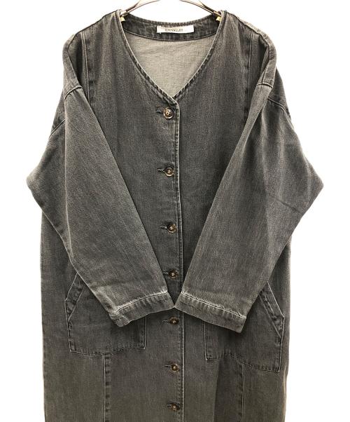 Sun Valley（サンバレー）Sun Valley (サンバレー) コットン甘織デニムノーカラーコート インディゴ サイズ:Mの古着・服飾アイテム