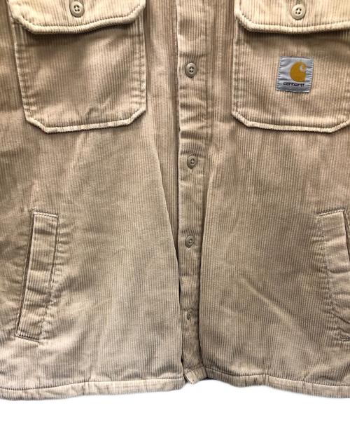 CarHartt（カーハート）CarHartt (カーハート) コーデュロイジャケット WHITSOME SHIRT JAC (ウィットサム シャツジャック) ベージュ サイズ:Lの古着・服飾アイテム