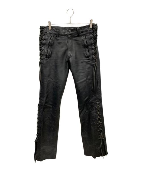 KADOYA（カドヤ）KADOYA (カドヤ) レザーパンツ ブラック サイズ:実寸サイズにてご確認くださいの古着・服飾アイテム